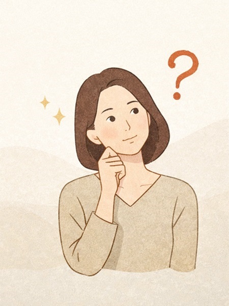 疑問に思う女性のイラスト