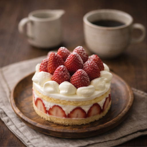 いちごケーキと珈琲