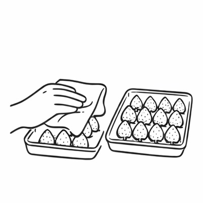 いちごの水分を整える下処理