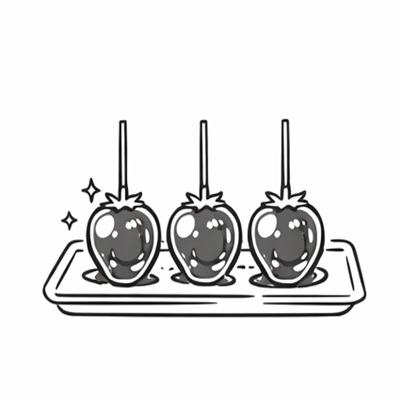 艶のあるいちご飴の仕上がり