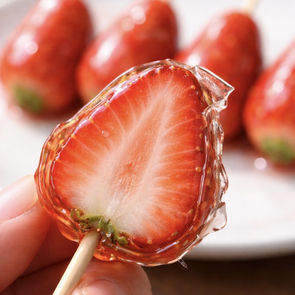 いちご飴（断面）